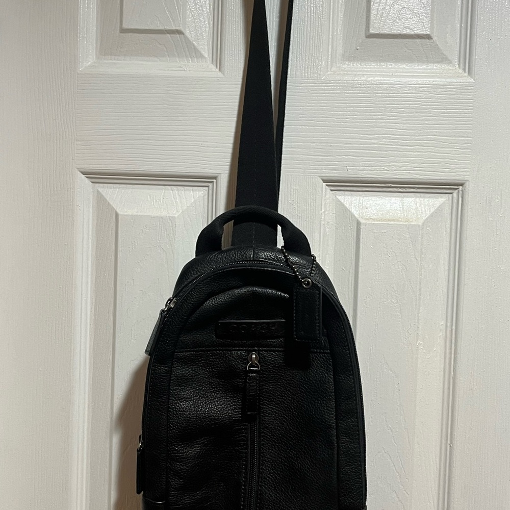 Coach Black Leather Men's Messenger Bag